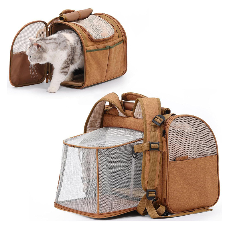 Foldable Backpack Small - Katzen-Transportbox, tragbarer Katzenrucksack, erweiterbar, große Kapazität,