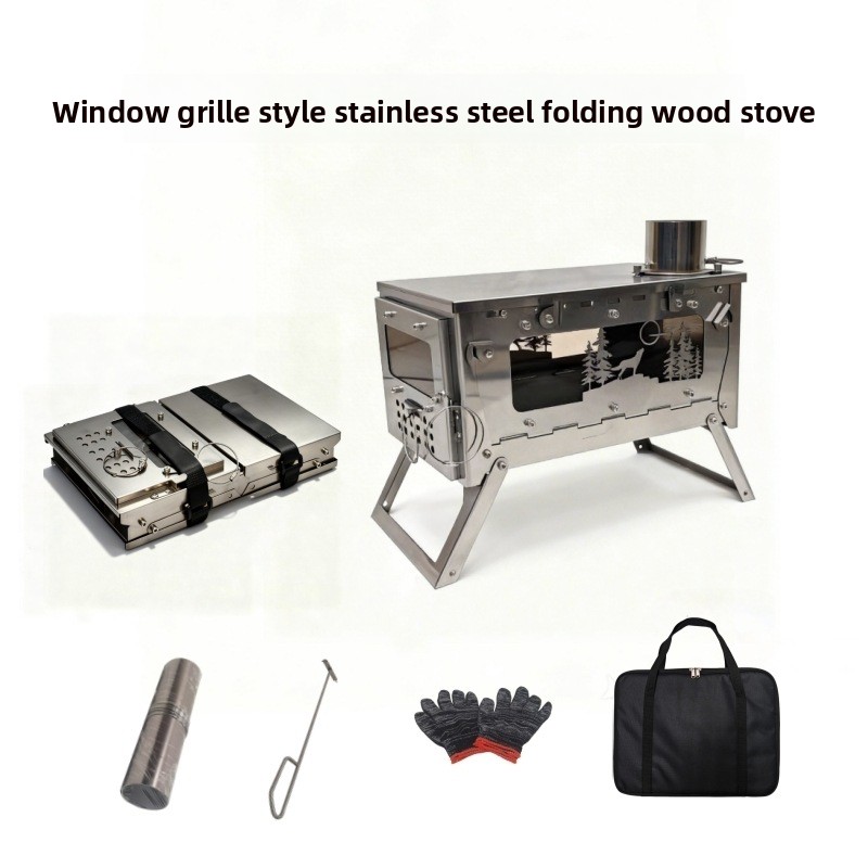 Foldable Backpack Small - Faltbarer tragbarer Holzofen aus Edelstahl, BBQ-Grill