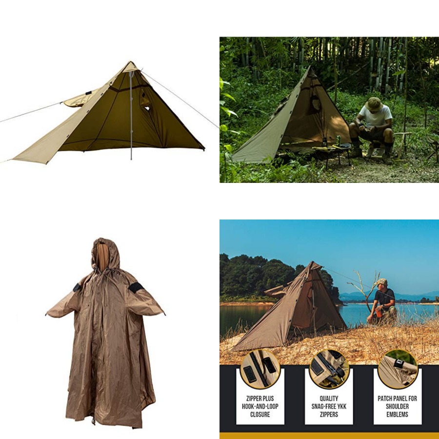 Rain Cover Backpack - TENTSFORMER Kapuzenponcho 4-in-1 Regenmantel, Rucksack-Regenschutz, Halbes