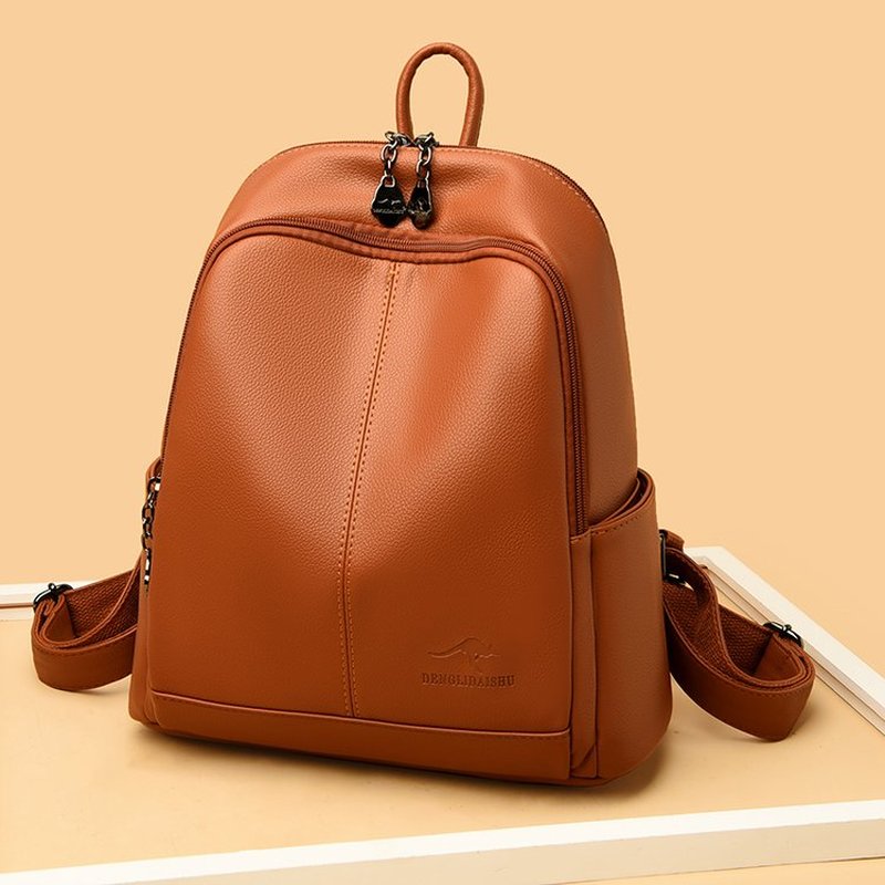 Leather Backpack Vintage - Neue koreanische weiche PU-Leder-Reiserucksäcke mit großer